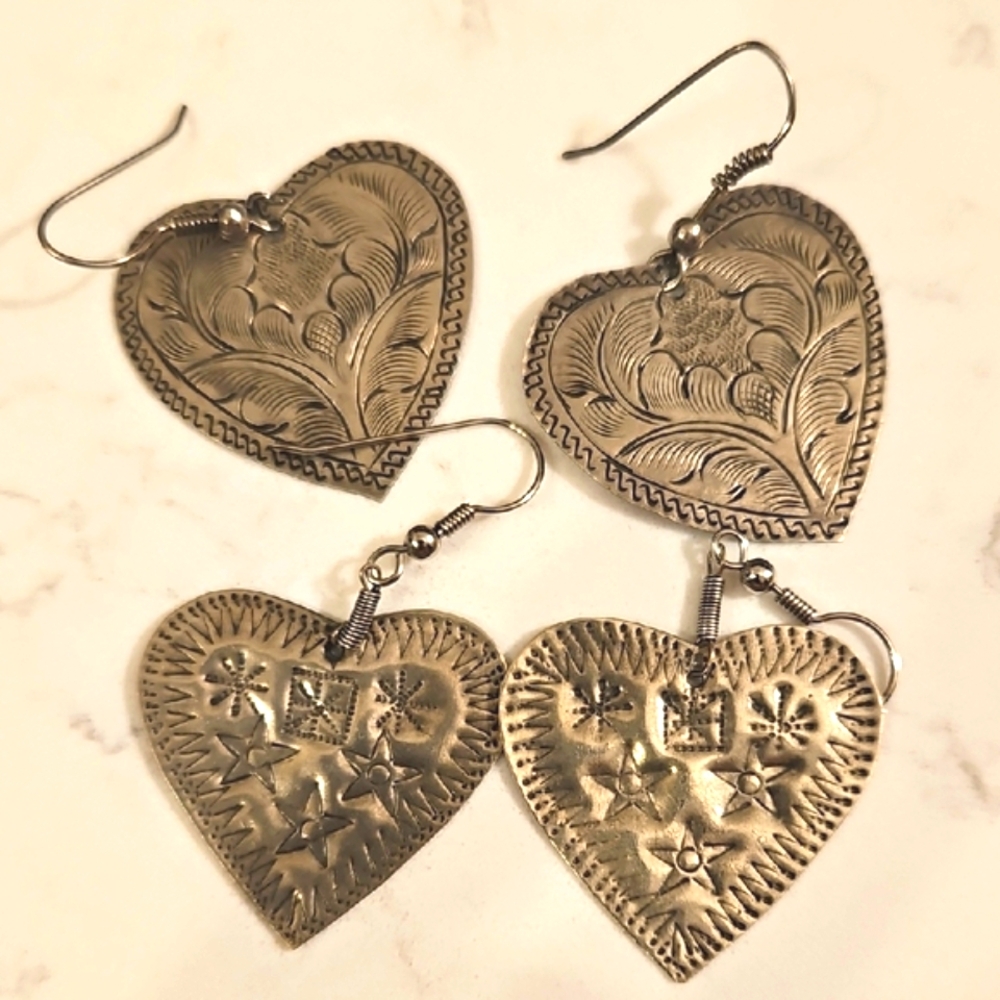Elegant Silver Heart Earrings